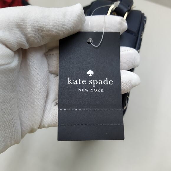 Kate Spade New York Blue Canvas Leather Trim Floral Crossbody Bag - NWT $279 - Picture 16 of 16